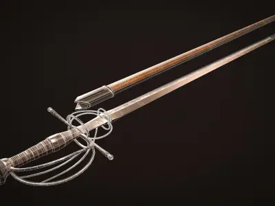 Spain Sword Game-Ready Low-poly Low-poly 3D model