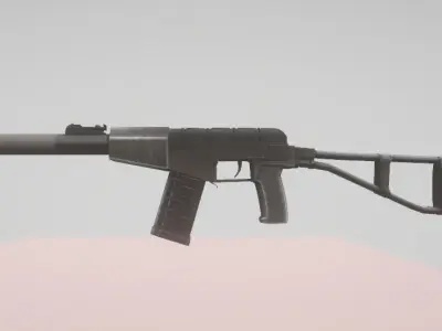 Modern Rifle With Scope 3D model