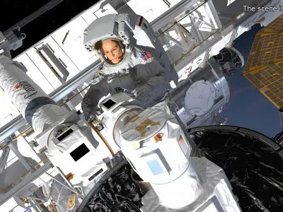 NASA Astronaut Extravehicular Mobility Suit Rigged for Cinema 4D 3D model