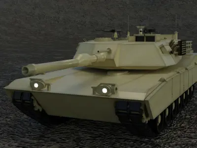 tank rigged animated 3D model