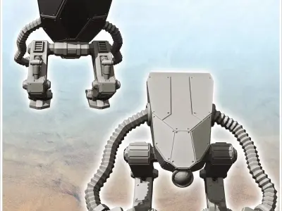Robot with two articulated arms with claws and bionic eye 5 - Fu 3D print model