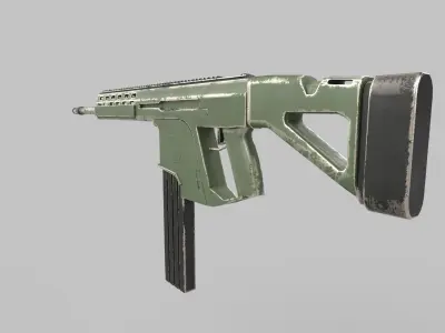 Assault rifle 3D model 4
