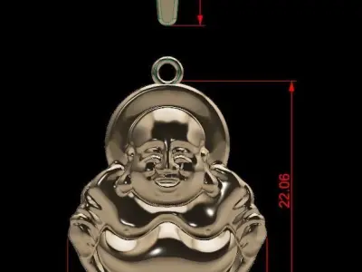 Happy Buddha Pendant Small 3D print model