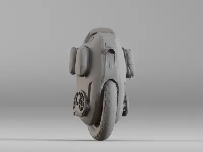 001567 Unprocessed 3D scan of a monowheel vehicle Free 3D model