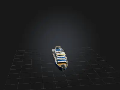 Realistic Ferry Model Low-poly 3D model