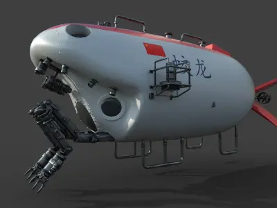 china Jiaolong submersible  Low-poly 3D model