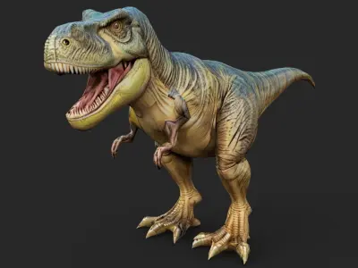 T REX Cartoon Low-poly 3D model