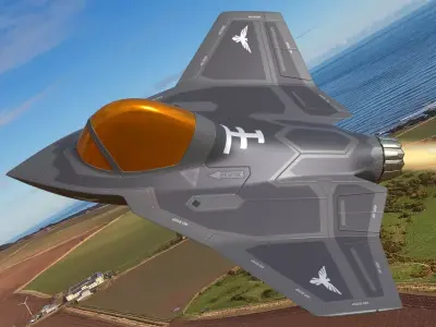 Animated Cartoon Jet Fighter 3D model