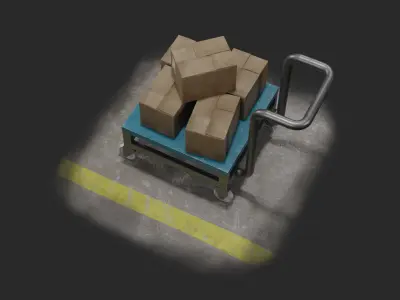 Goods Delivery Low-poly 3D model