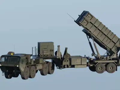 MIM-104 Patriot Full System Rigged Animated Game Ready Low-poly 3D model