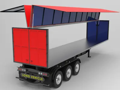 Truck Trailer Low-poly 3D model by MK-3D