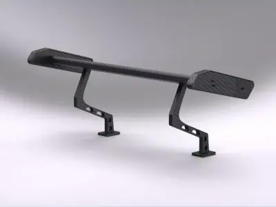 Carbon spoiler automotive style sedan 3D model