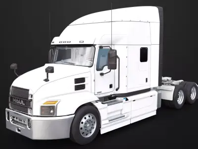 Heavy Truck Chassis 05 Generic White All PBR Unity UE Textures Low-poly 3D model