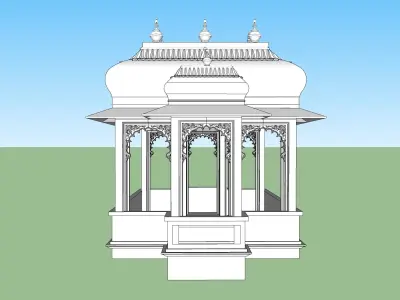 indian jodhpuri stone chatri temple  3D model