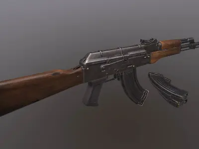 AK rifle Low-poly 3D model