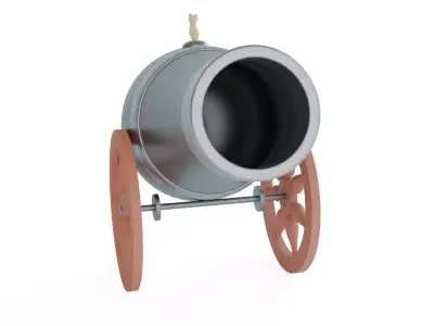 Stylized Cartoon Cannon - Game Ready Low Poly Model Low-poly 3D model