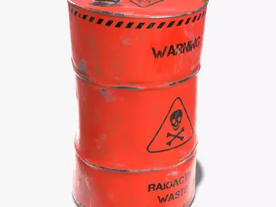 Damaged Crude Oil Barrel PBR Low-poly 3D model purchase
