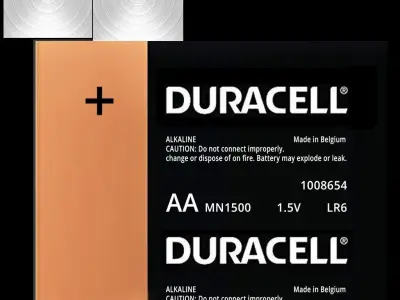 AA Battery with two different artworks Free low-poly 3D model