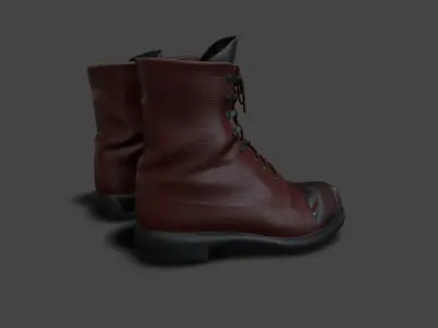 SHOE-006 Red Boots Low-poly 3D model