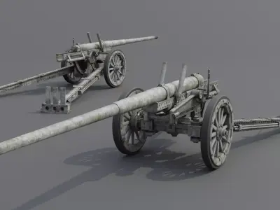 Experimental 10cm AT Gun Low-poly 3D model