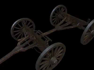 Western wagon Low-poly 3D model get