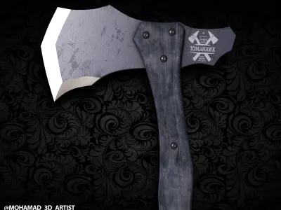 Tactical axe Low-poly 3D model purchase