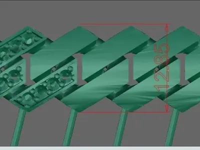 Grommet Link Chain  Industrial Style  - Jewelry CAD Design 3D print model