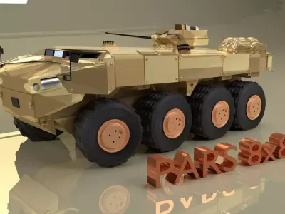 PARS 8X8 Military  military vehicle 3D model