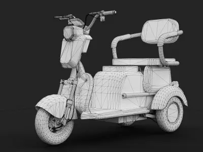 Electric Tri-bike Free low-poly 3D model