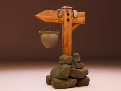 Stylized Signpost stylizedLowPoly 3D model