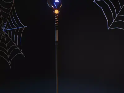 Staff sword with orange light 3D model