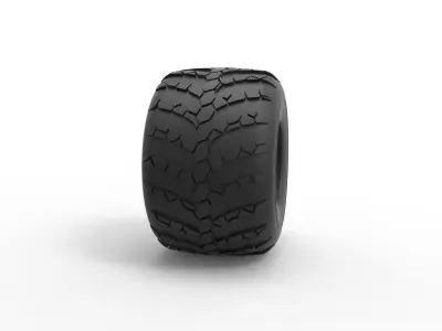 Monster Jam tire 34 Scale 1 to 25 3D print model
