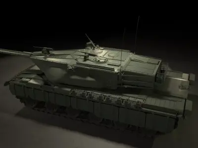 70s 80s Prototype Main Battle Tank Low-poly 3D model
