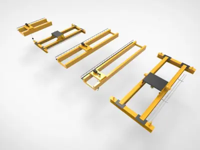 Bridge Crane Low-poly 3D model purchase