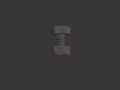 M4 Hex Bolts and Nuts with Rusty Iron Texture 3D model