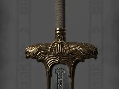 Atlantean Fantasy Sword Low-poly 3D model