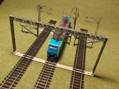 Catenery Gantry Three Track Wide 1-87 FDM 3D print model