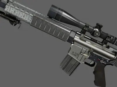 PACK OF 3 SNIPER GUNS LOW POLY MODELS Low-poly 3D model