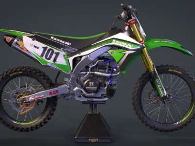 Motorcycle Dirt Bike Low-poly 3D model