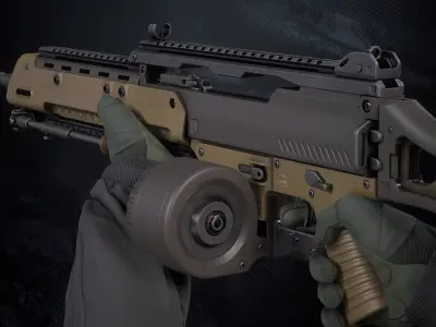 GM 63 Assault Rifle Low-poly 3D model