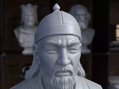 Genghis Khan Bust Mongol Empire Printable STL File 3D print model