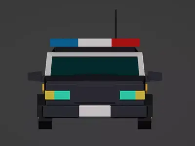 Police Car Game Ready Vehicle Low-poly 3D model