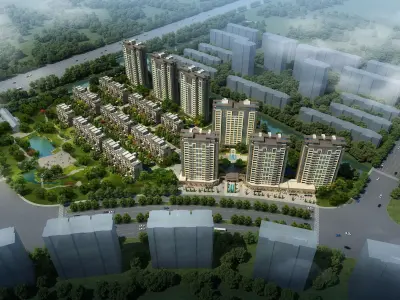 3Dmax fashion city commercial square building 323 3D model