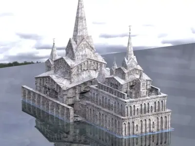 Cthulhu Cult Church 2 versions 3D 3D model