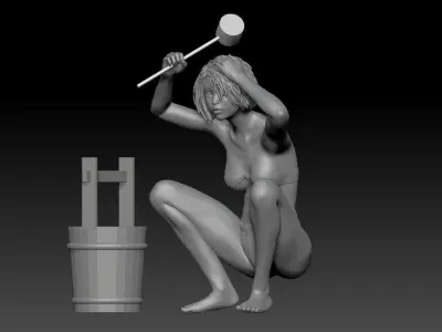 JAPAN WOMAN TAKE A SHOWER 3 3D print model