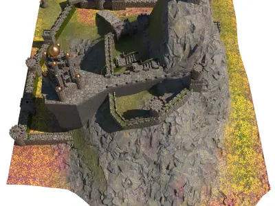 alamoot castle Low-poly 3D model
