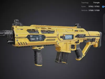 Futuristic Yellow Gun 3D model