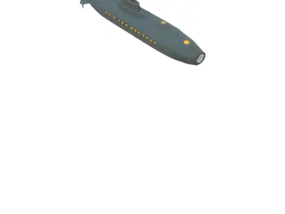 Submarine Low-poly 3D model 3