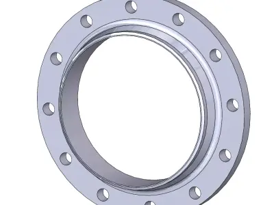 EN1092-1 PN16 Type 11 Weld Neck Flange DN50-DN600 3D model