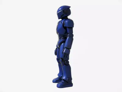 Mini Task Force Blue Articulated Robot Low-poly 3D model